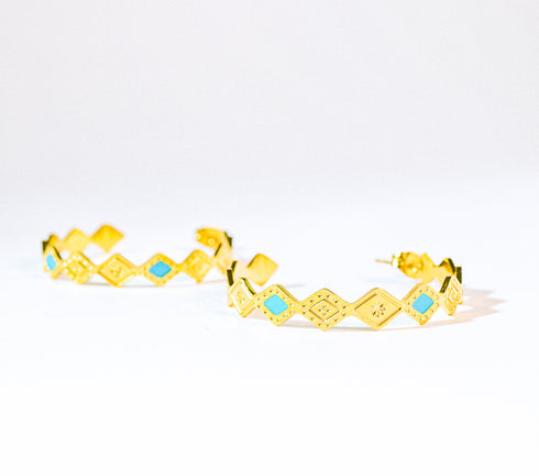 Diamond Stardust Hoop Earrings
